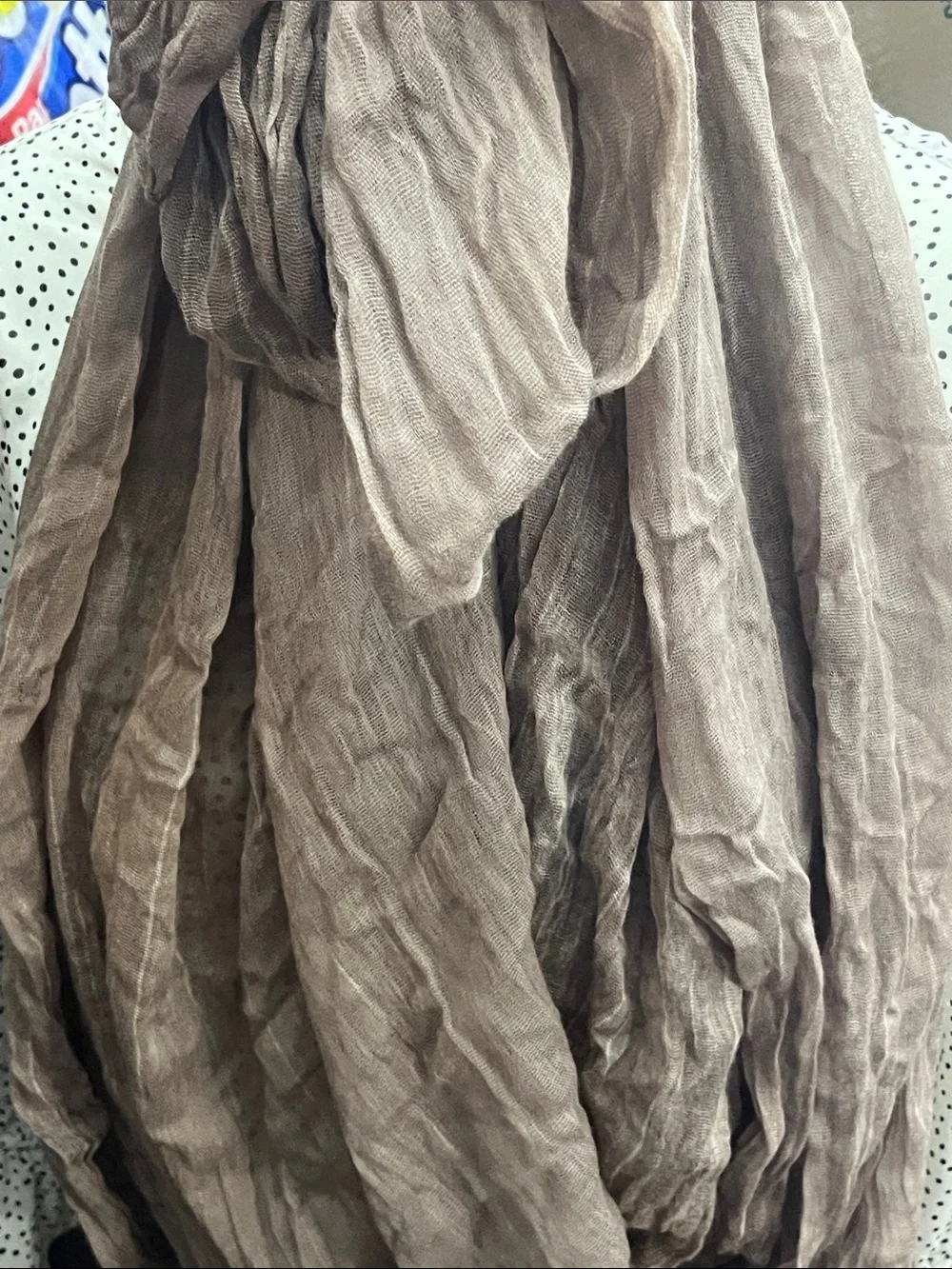 Charlotte Russe Taupe Infinity Scarf Crinkle Lightweight Wrap Fall Ready S221